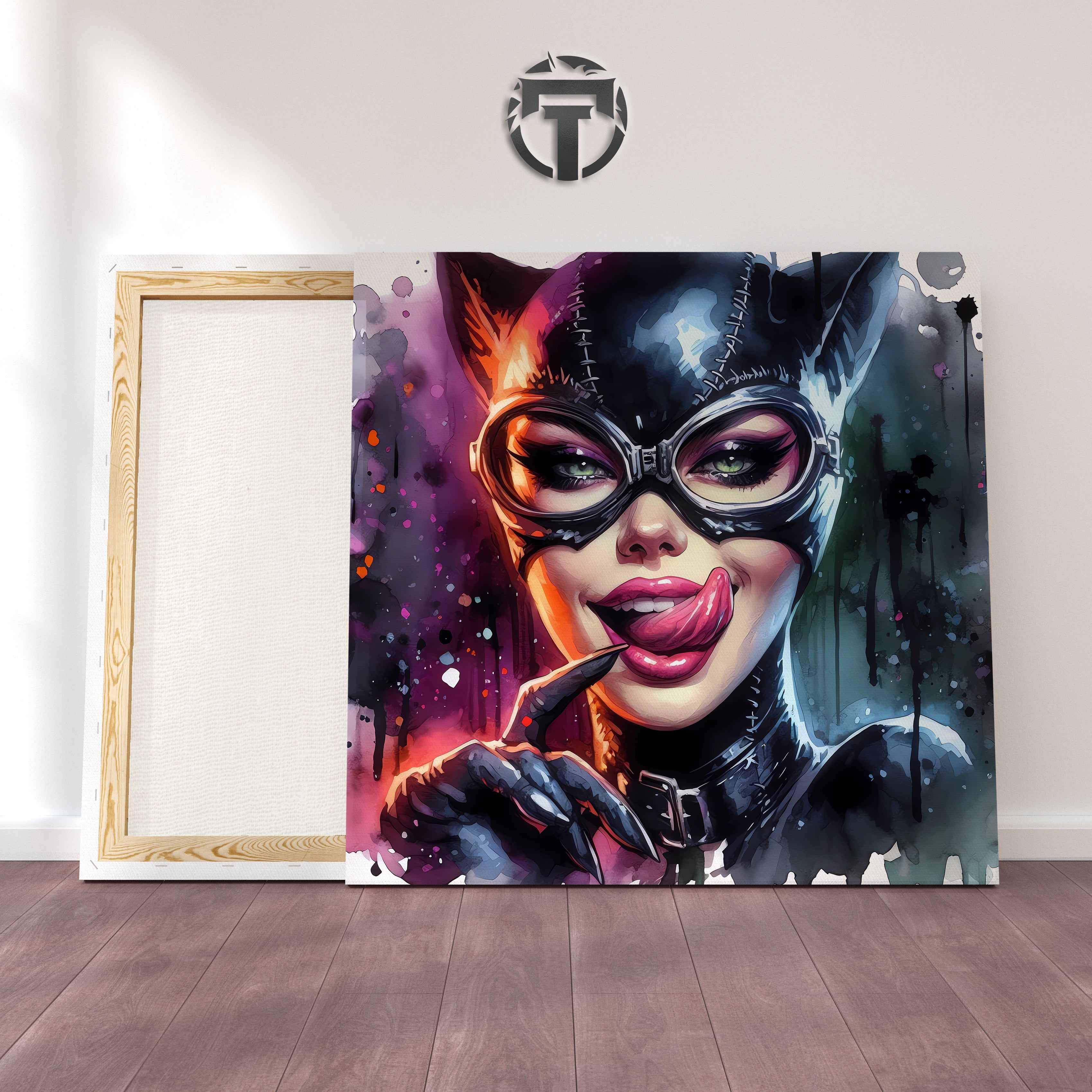 Feline Fury: Catwoman Canvas Art (Tongue Lashing the Competition)